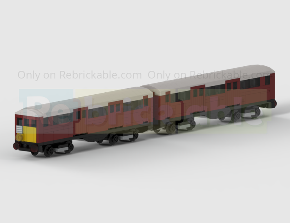 Lego 4-Wide Class 483 Isle Of Wight 2-Carriage EMU Train In LT Red Livery