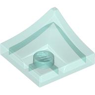 Lego Plate Special 2 x 2 with Double Inverted Curve, 1 Stud / Trans-Light Blue