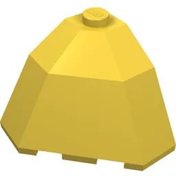 Brick Wedged, Sloped 3 x 3 x 2 Facet Top / Yellow