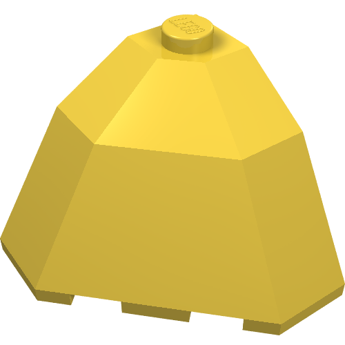 Lego Brick Wedged, Sloped 3 x 3 x 2 Facet Top / Yellow