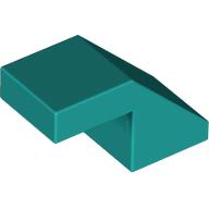 Lego Brick Sloped 45° 2 x 1 with 2/3 Inverted Cutout and no stud / Dark Turquoise