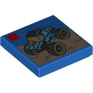Tile 2 x 2 with LEGO Set, Monster Truck Print / Blue