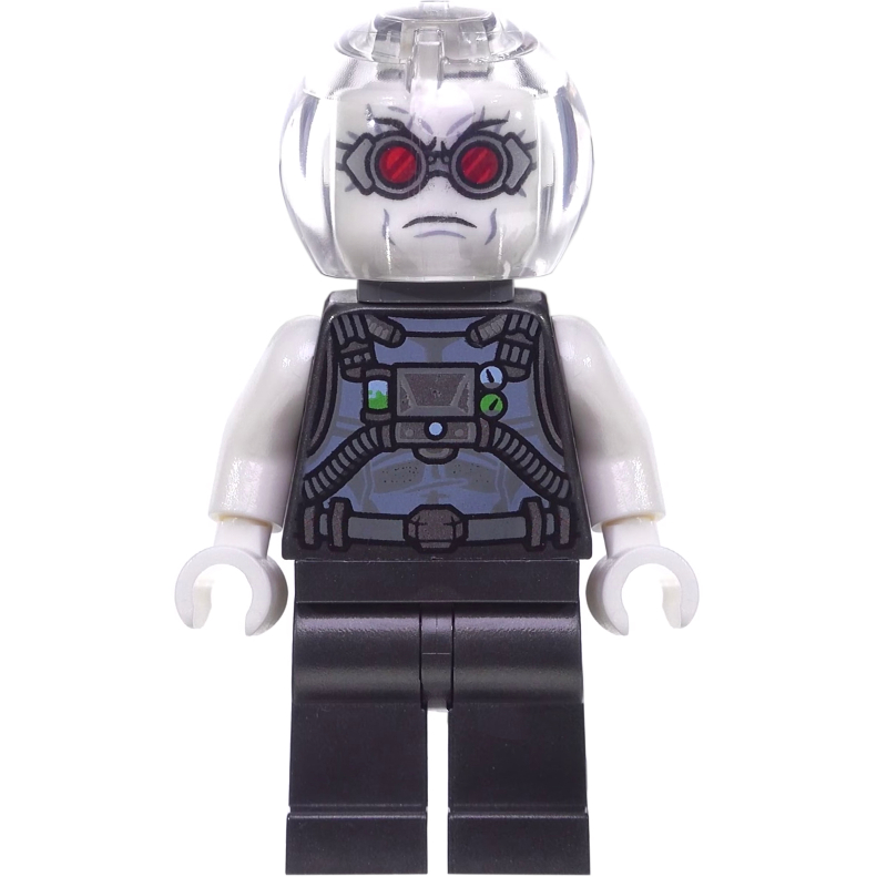 Lego Mr. Freeze in Pearl Dark Gray Outfit, with Red Goggles, and Neck Bracket