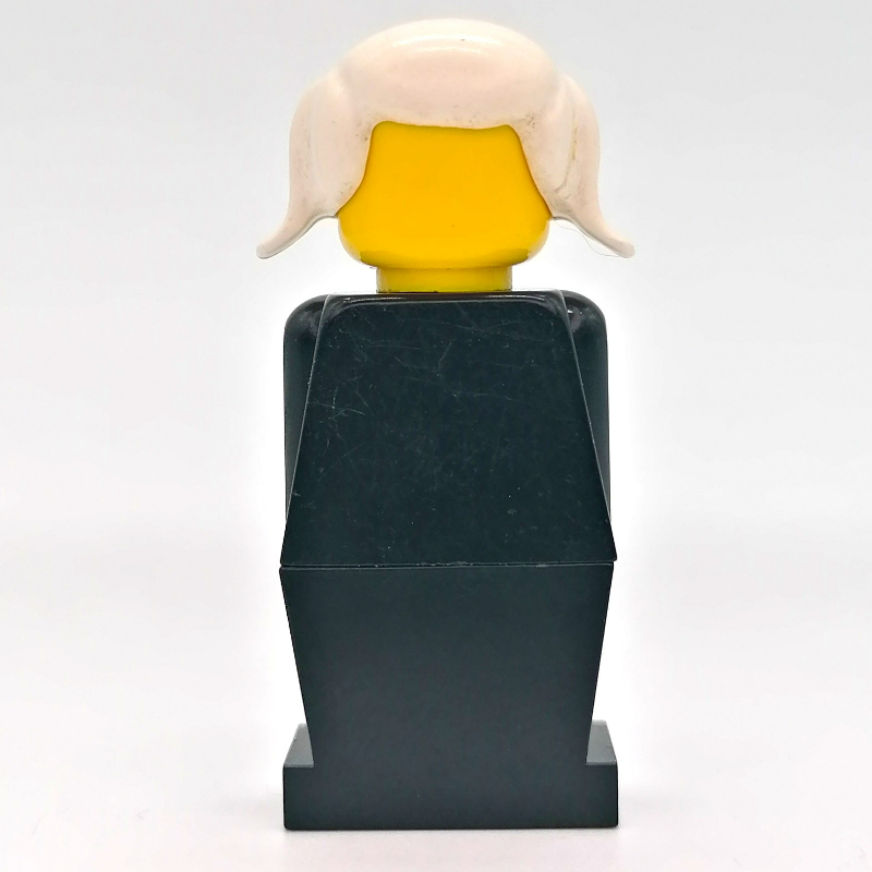 Lego LEGOLAND Female, Black Torso, Black Legs, White Hair