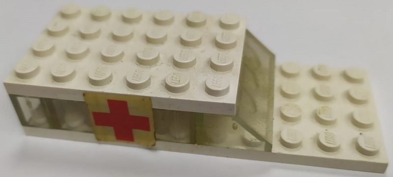 Lego Stickered Assembly 10 x 4 x 1 2/3 with Red Cross Pattern on Both Sides (Stickers) - Sets 460-1 / 653-1