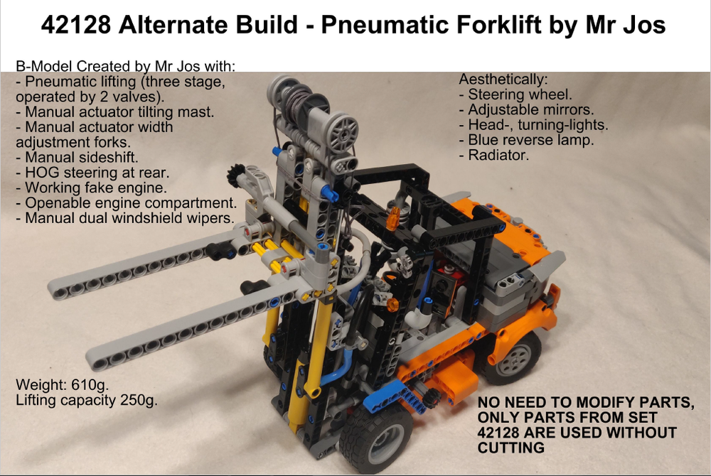 Lego Forklift 42128 B Model - Pneumatic