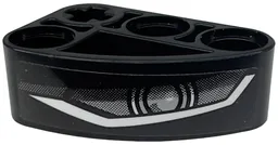 Technic, Liftarm, Modified L-Shape Quarter Ellipse Thick 2 x 3 with Silver and White Headlight Pattern Model Left Side (Sticker) - Set 42153