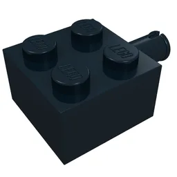 Brick Special 2 x 2 with Pin and No Axle Hole / Black