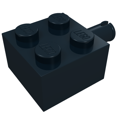 Lego Brick Special 2 x 2 with Pin and No Axle Hole / Black