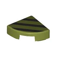 Tile Round 1 x 1 Quarter with Black Stripes Print / Olive Green