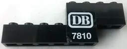 Stickered Assembly 8 x 1 x 2 1/3 with White 'DB 7810' Pattern Model Left Side (Sticker) - Set 7810