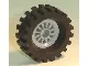 Wheel Spoked 2 x 2 with Pin Hole, with Black Tire 30 x 10.5 Offset Tread (30155 / 2346) / Light Gray