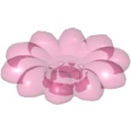 Lego Clikits Icon, Flower 2 x 2 Large, 10 Petals with Pin [Polished] / Trans-Dark Pink