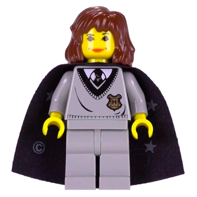 Lego Hermione Granger, Yellow Skin, Hogwarts Sweater with Crest, Cape with Stars