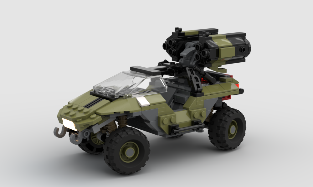 Lego Halo Infinite Warthog mods (Rockethog, Flamehog & recolors)