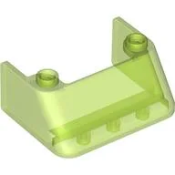 Windscreen 3 x 4 x 1 1/3 with 2 Studs on Top / Trans-Bright Green