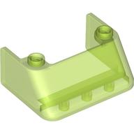 Lego Windscreen 3 x 4 x 1 1/3 with 2 Studs on Top / Trans-Bright Green