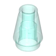 Cone 1 x 1 [Top Groove] / Trans-Light Blue