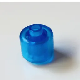 Pen Bead, Round Large, Curved Edges / Cylinder / Trans-Dark Blue