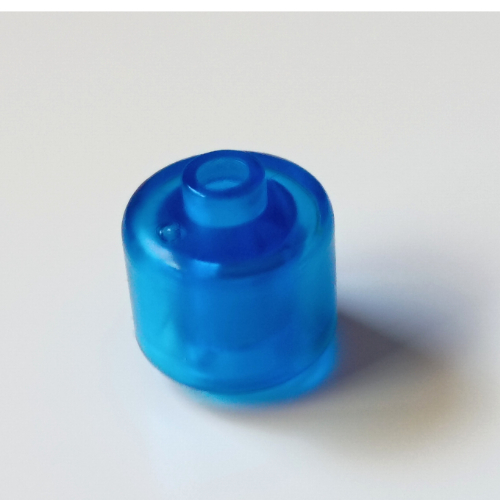 Lego Pen Bead, Round Large, Curved Edges / Cylinder / Trans-Dark Blue