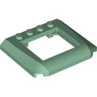 Brick Wedged, Curved Triple 4 x 4 x 2/3 with 4 Studs, 4 x 3 Cutout / Sand Green