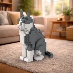 Small Gray & White Bicolor Cat