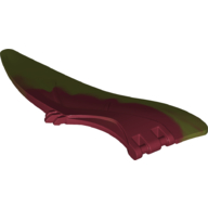 Lego Animal Body Part, Dinosaur, Pteranodon Wing, Right with Marbled Olive Green Pattern / Dark Red