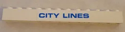 Brick 1 x 12 with Blue 'CITY LINES' Pattern (Sticker) - Set 7994