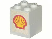 Stickered Assembly 2 x 2 x 2 with Shell Logo Pattern on Both Sides (Stickers) - Set 377-1