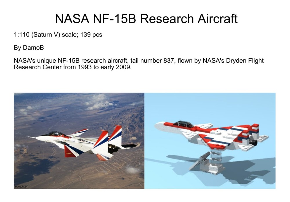 Lego DamoB's NASA NF-15B ACTIVE