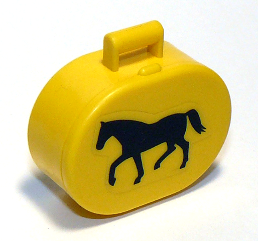 Lego Scala Utensil Oval Case with Walking Horse Pattern (Sticker) - Set 5880 / Yellow