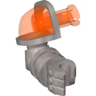 Arm Right with Trans-Neon Orange Shoulder and Pin (Nexo Knights Axl) / Flat Silver