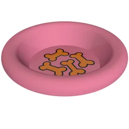 Equipment Dish / Plate / Bowl 3 x 3 with Dog Biscuit Print / Medium Dark Pink