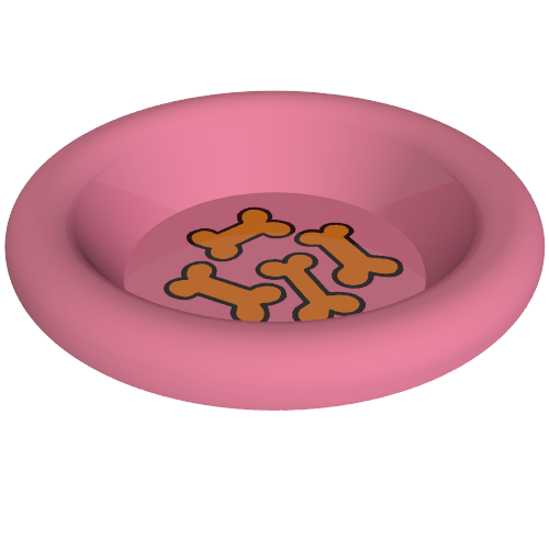 Lego Equipment Dish / Plate / Bowl 3 x 3 with Dog Biscuit Print
