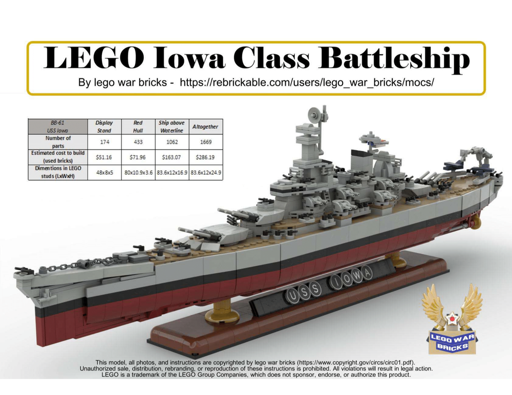 Lego Iowa Class Battleship USS Iowa