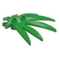 Lego Plant, Leaves 6 x 5 Swordleaf with Clip [Thick Open O Clip] / Bright Green