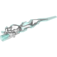 Lego Large Figure Weapon Accessory, Flame / Lightning Bolt with Axle Hole with Marbled Trans-Light Blue Pattern