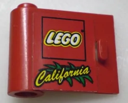 Door 1 x 3 x 2 Left with LEGO Logo and Yellow 'California' Pattern (Sticker) - Set 3442