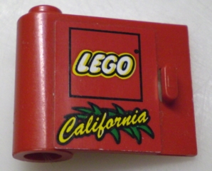 Lego Door 1 x 3 x 2 Left with LEGO Logo and Yellow 'California' Pattern (Sticker) - Set 3442