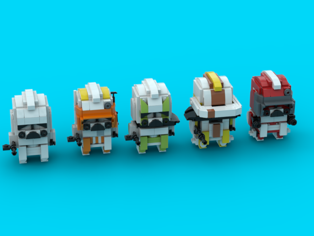 Lego Make your own Clone (instructions of a white Clone, Cody, Grey, Bly, Fox) custom Brickheadz