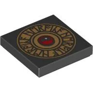 Tile 2 x 2 with Heroica Shield Print / Black
