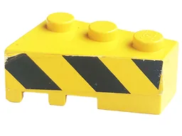Wedge 3 x 2 Right with Black and Yellow Danger Stripes Pattern (Sticker) - Sets 8431 / 8438 / 8460