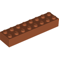 Lego Brick 2 x 8 / Dark Orange