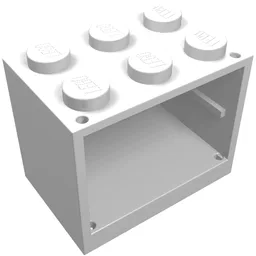 Cupboard 2 x 3 x 2 with Solid Studs / White
