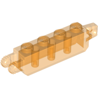 Lego Hinge Brick 1 x 4 Locking with 1 Finger Vertical End and 2 Fingers Vertical End, 9 Teeth / Trans-Orange