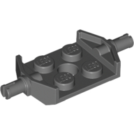 Lego Plate Special 2 x 2 with Wheels Holder Wide / Dark Bluish Gray