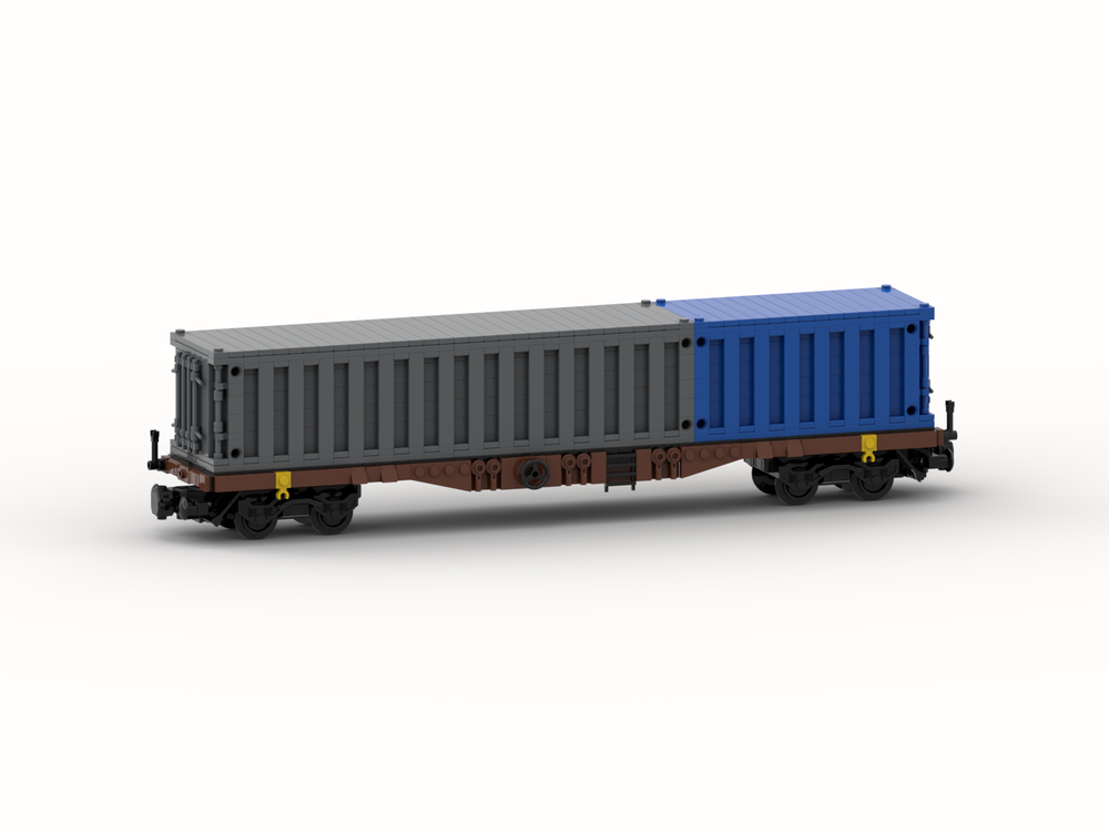 Lego DB - Containerwagon "Sgjs 716" with 20ft & 40ft container (8w)