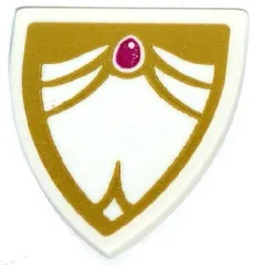 Minifigure, Shield Triangular Short with Magenta Jewel and Gold Border Pattern (Sticker) - Set 41176