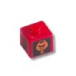 Pen Bead, Square with Turaga Vakama, Huna Print / Red