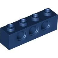 Technic Brick 1 x 4 [3 Pin Holes] / Dark Blue